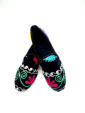 Slippers pezzi unici in velluto ricamate a mano